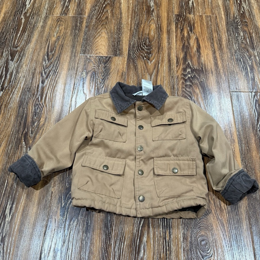 Boys Little Rebels Insulated Brown Barn Jacket Chore Coat Size 24M Corduroy Coll